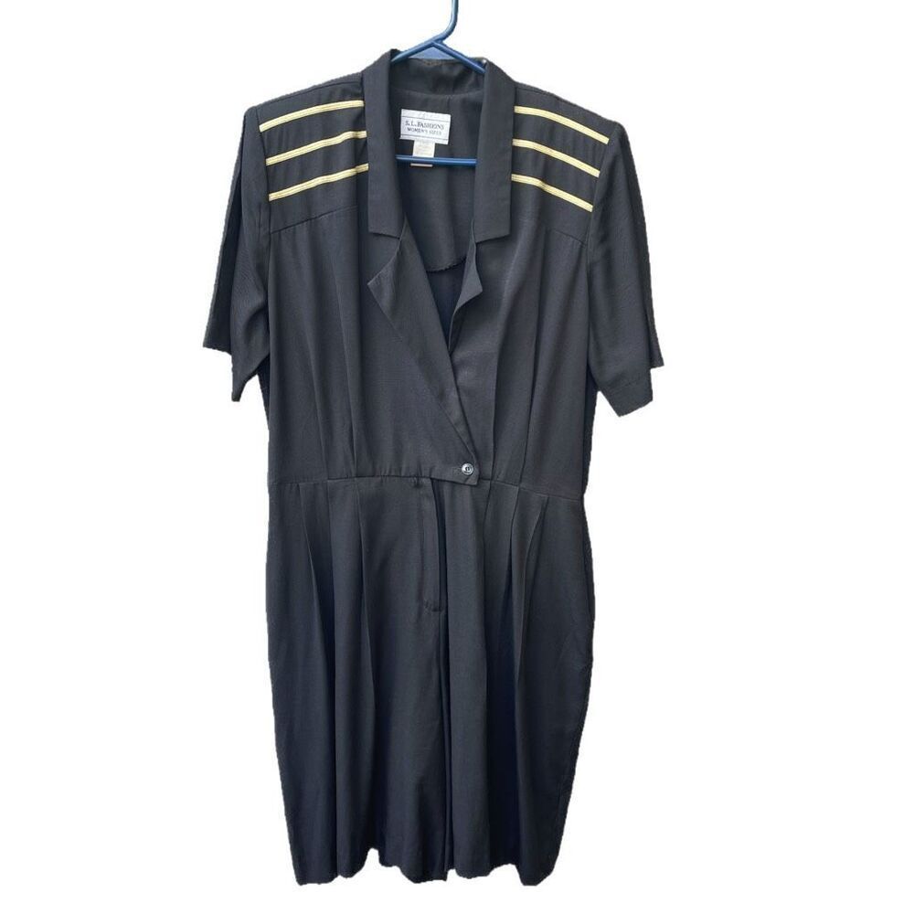 Vintage S.L.Fashions size 16 padded shoulders dress.